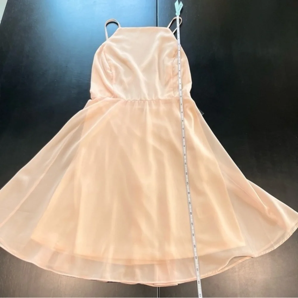 NWT Lulus Letter of Love Blush Pink Cross Cross Backless Skater Dress‎ SMALL